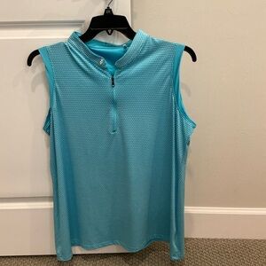 Nancy Lopez Deluxe Dri Sleeveless aqua Blue Women's Top